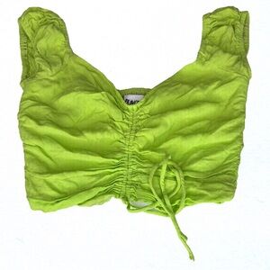 Princess Polly Lime Green Ruched Crop Top